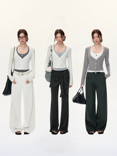 ANDYET AD1 Оригинальный модный короткий приталенный кардиган для отдыха, V-образный вырез, защита от солнца