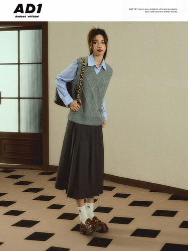 Оригинальный дизайнерский трикотажный свитер, жилет, услуга «вышивка логотипа», V-образный вырез, свободный крой