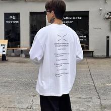 STA国潮美式休闲排序字母长袖T恤男女春秋新款潮牌宽松情侣打底衫