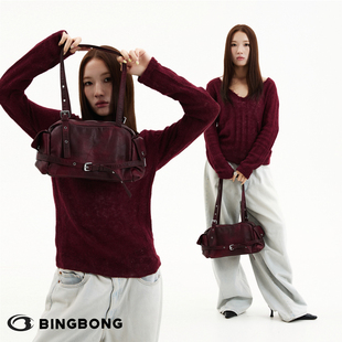 BINGBONG|庇护湿地 复古波士顿包大容量通勤单肩手提小巧腋下包女