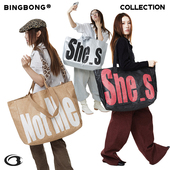原创 She.s not BINGBONG 褶皱超大大容量购物袋通勤托特包女