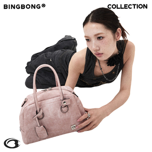 波士顿包复古枕头包吐司包单肩斜挎包女 礁石顿顿 BINGBONG 原创