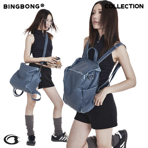 BINGBONG|蓝色卡门可斜挎双肩包
