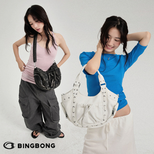 BINGBONG|傀之谜 做旧千禧颓废风复古y2k美式辣妹多口袋机车包