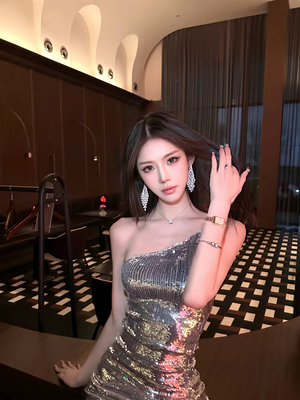 迷人倩影 夸张超闪满钻菱形超轻长款贵气女时尚饰品银针耳钉耳夹