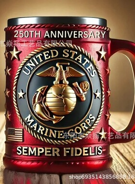 跨境U.S. Military Commemorative Mugs美国军事纪念3D树脂马克杯