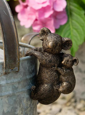 新品挂盆棕熊考拉雕塑花园装饰