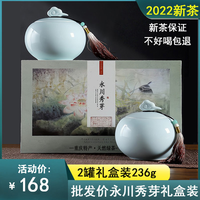 重庆特产茶叶永川秀芽绿茶2023新茶明前特级巴渝礼盒装250g礼盒装