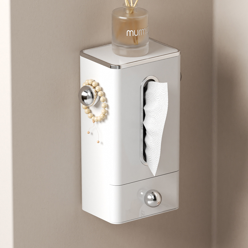 纸巾盒壁挂式免打孔收纳置物架