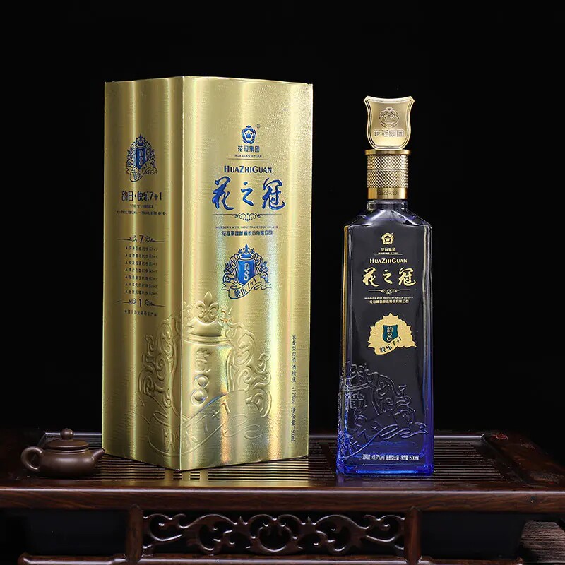 花冠花之冠韵8浓香型国产白酒鲁酒礼品酒单瓶价冠群芳酒整箱优惠