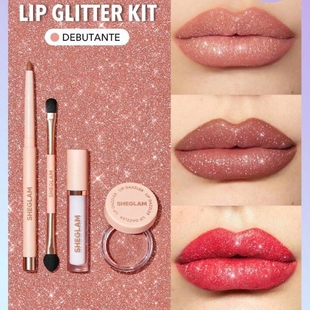 blingbling闪光粉亮片唇线 kit口红套装 王菊同款 sheglam爆闪lip