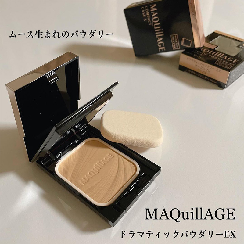 日本资生堂MAQuillAGE/心机慕斯空气感遮瑕控油保湿定妆粉饼粉盒