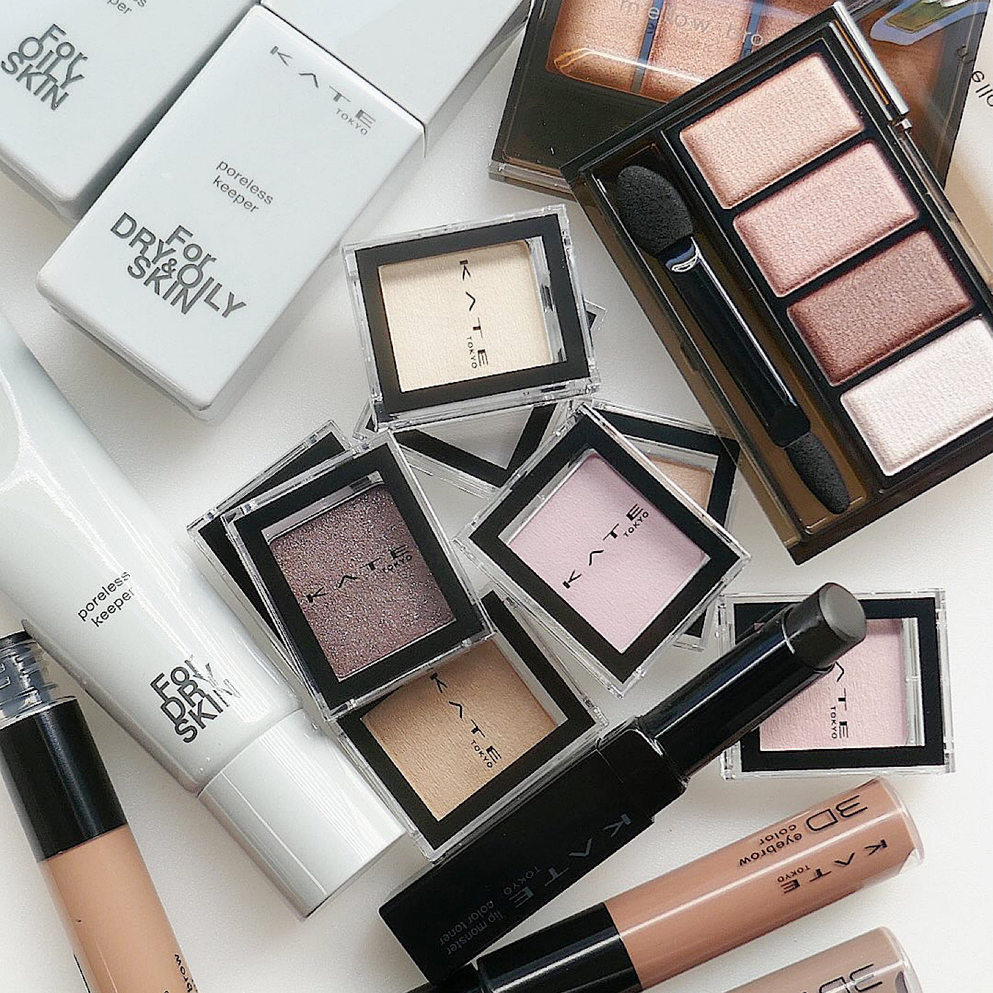 日本凯朵kate灰管防晒霜妆前乳隔离修饰毛孔四色眼影口红染眉膏