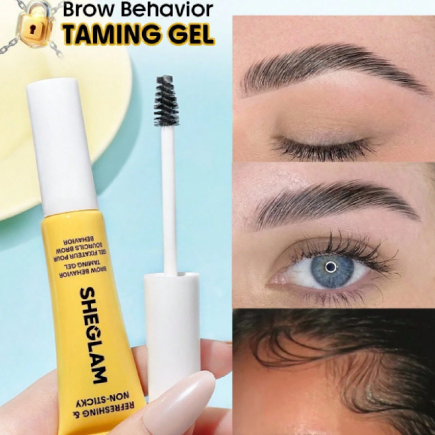 日本直邮sheglam黄管眉胶 头发眉毛定型啫喱持久哑光不结块10g