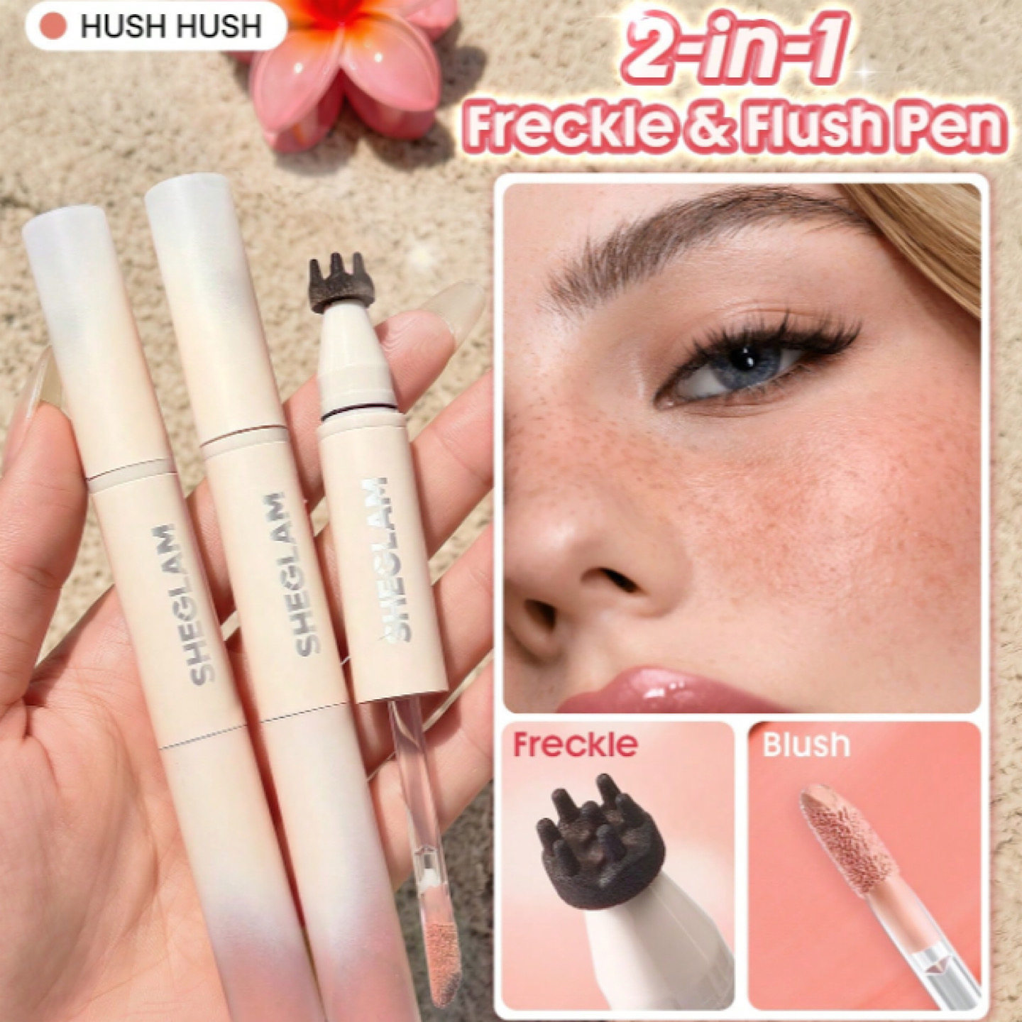 日本直邮sheglam雀斑腮红笔 2合1欧美专用泪痣神器仿真画雀斑笔