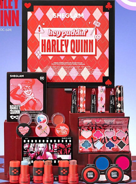 日本采购sheglam Harley Quinn小丑女哈莉奎茵八色眼影眼膜腮红棒