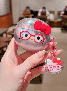 可爱diy眼镜kt猫适用SANAG塞那S6SNova蓝牙耳机保护套s6sNova软壳