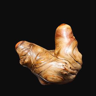 太行崖柏骨化菩萨云纹把件 牛气冲天  摆件 佛珠架10-9-6CM