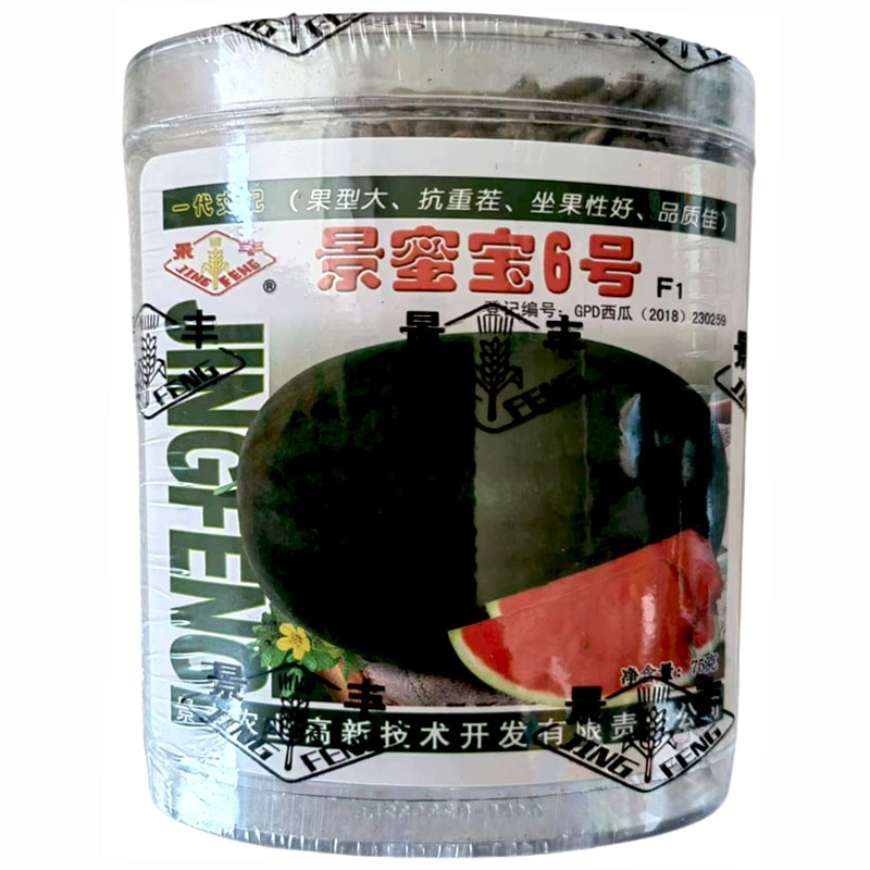 景蜜宝6号西瓜种子抗重茬墨绿皮西瓜种籽 中早熟花皮大红瓤椭圆形