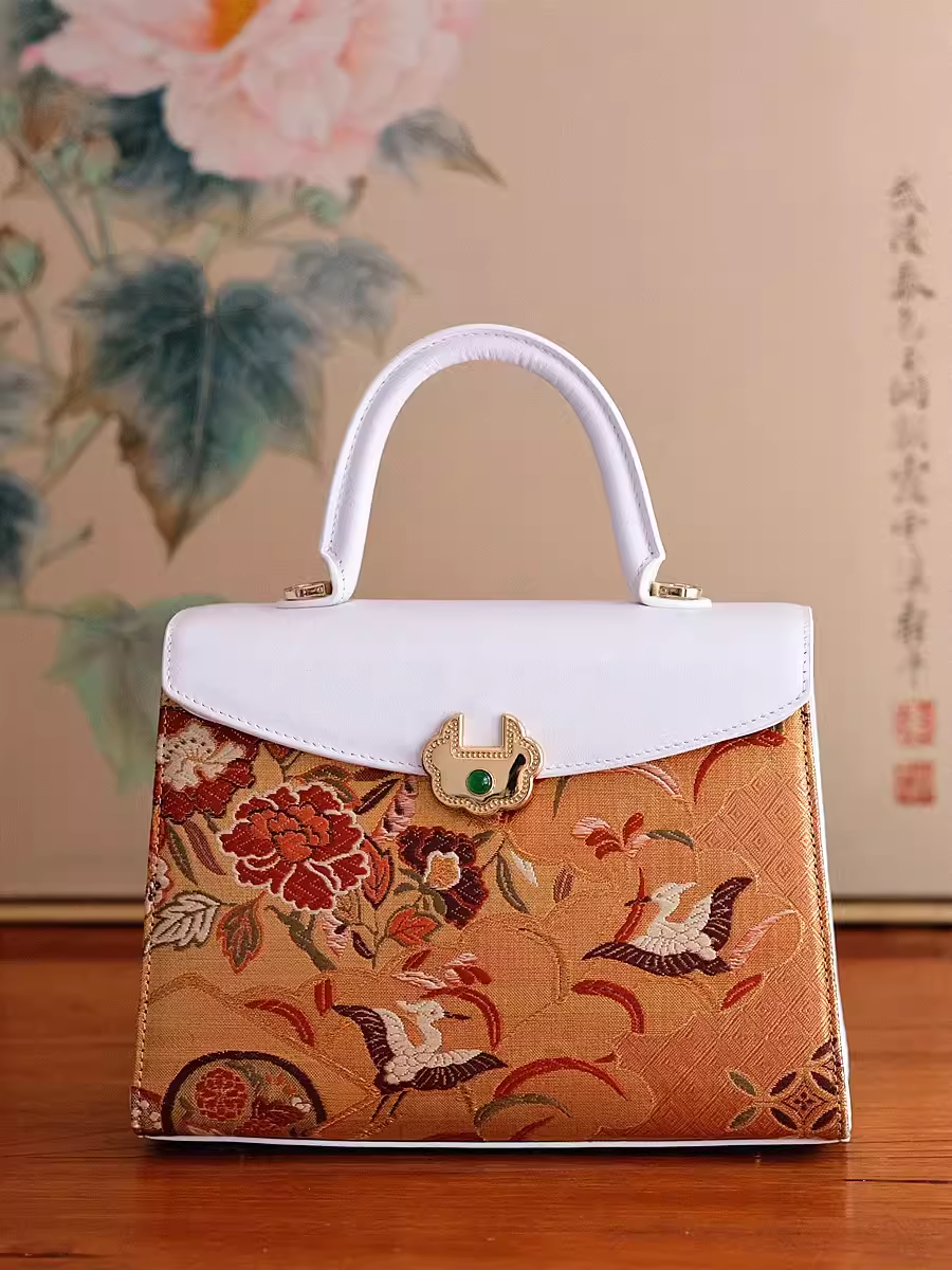 原创设计小众品牌轻奢女包唐锦包西阵织包包手提凯莉包新中式礼品