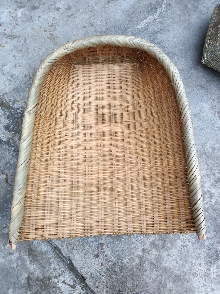 贵州纯手工编织竹编细蔑全青皮制作酒糟箕稻谷撮箕小麦油菜萁
