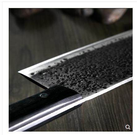 楚家刀 玄铁菜刀厨师专用锋利切片刀手工锻打主厨刀户撒锰钢刀具