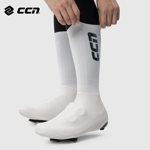 CCN 锁鞋鞋套2025新款骑行鞋套弹力PU防水防污自行车鞋套黑白通用