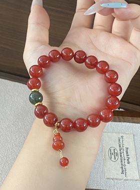 玉阅珠宝红玛瑙转运手串新中式