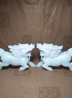 手工雕刻麒麟财源广进阿富汗白玉