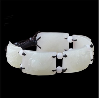 精雕玉器工艺品带证书手串包邮