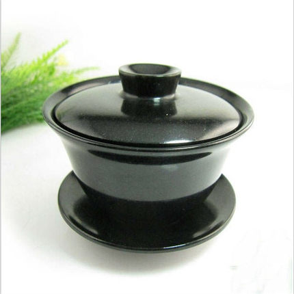 墨玉茶具蛇纹石玉墨绿玉盖碗规格齐全保健玉石茶具