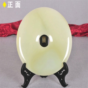 A货阿富汗手工白玉平安扣摆件大号平安扣和氏璧玉石摆件厂家