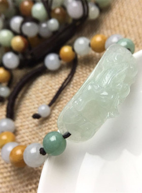 A货翡翠玉石貔貅可伸缩手链