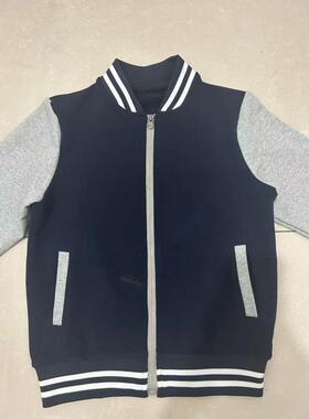 西安交通附属学校校服上衣中小学生统一园服班服深蓝拼灰色运动服