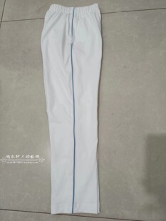 款 运动裤 纯棉中小学生白色加一根蓝细条同款 子长裤 校服裤 定做四季
