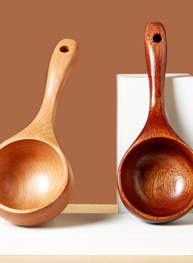 韩国boki同款勺子吃播餐具木勺网红水瓢日式舀米汤勺家用长柄饭勺