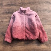 出口英国女童宽松加厚拉链衫 外贸原单中大童儿童羔毛休闲外套亲子