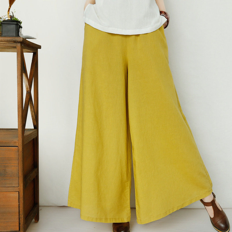 Retro literature Linen wide leg pants Spring and summer Paige Leisure trousers Flax Culotte Baggy pantsin the Women's clothing/Boutique , Pants , Casual pants  category - from Buy2taobao.com to provide professional Taobao agent buy service