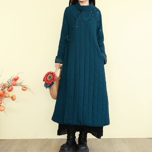 复古民族风亚麻加厚棉衣外套