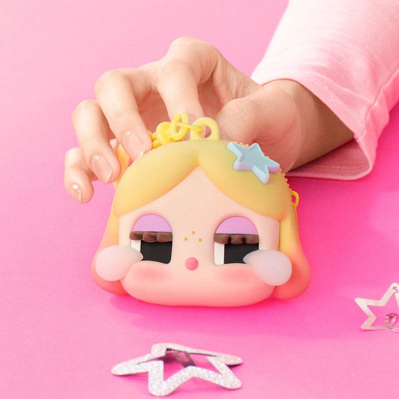 POPMART泡泡玛特正品CRYBABY SHINY SHINY系列耳机包金色棕色周边