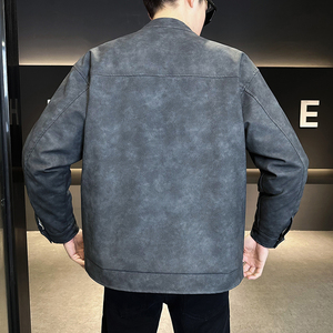 90白鸭绒美拉德PU皮衣冬季羽绒服男夹克外套YR789-P200图片