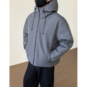 90白鸭绒双面穿排骨羽绒服男连帽外套YR826-P300图片