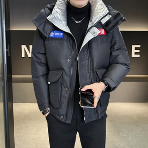 魔术贴连帽羽绒服男冬装保暖外套9921-P185图片