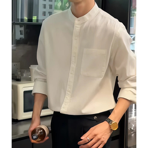 纯棉立领长袖衬衫男装衬衣CS021-P60图片