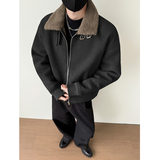 皮毛一体棉服麂皮绒羊羔绒夹克男装冬季外套MY237-185，男装夹克，电商D236-1（原A051-1）