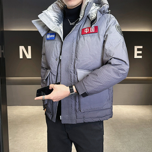 魔术贴连帽羽绒服男冬装保暖外套9921-P185图片