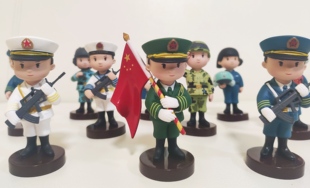 三军仪仗队兵人公仔手办车载摆件海陆空娃娃模型站岗玩偶旗手礼品