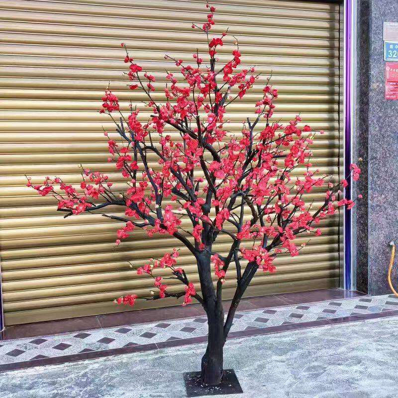 仿真梅花树大型假桃花树绿植装饰樱花树摆放红梅树腊梅落地造景