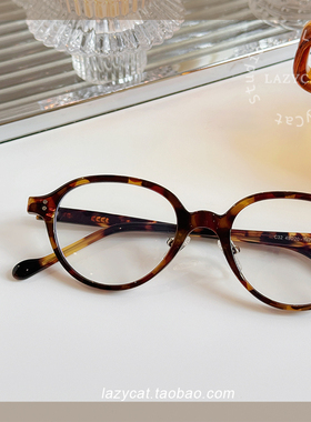 49mm日系椭圆框眼镜复古女可配度数近视防蓝光眼镜架素颜平光镜