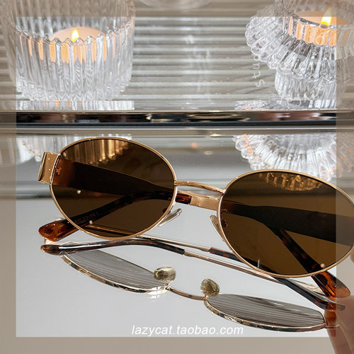 凯旋门椭圆形太阳镜框复古老钱风
